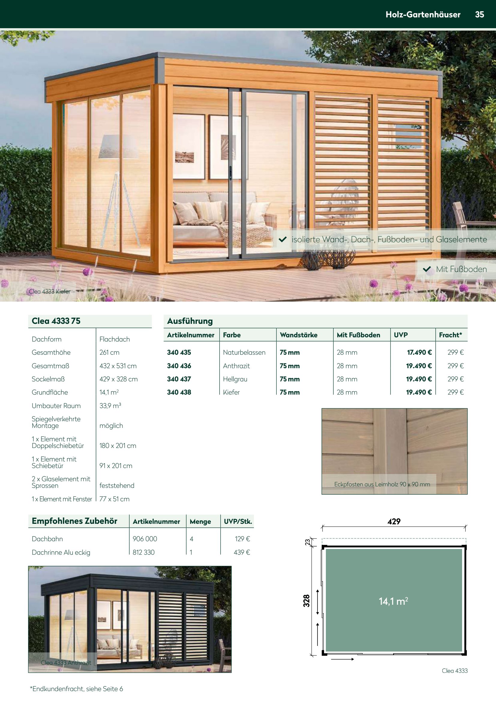 Holz-Gartenh&auml;user Ausf&uuml;hrung Alle