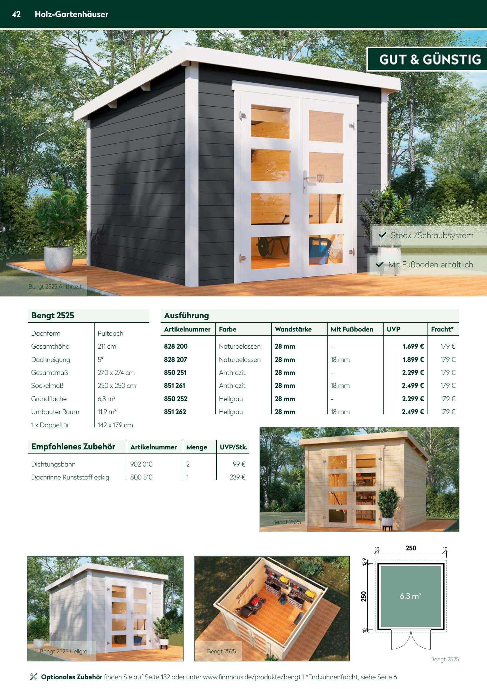 Holz-Gartenh&auml;user Optionales Zubeh&ouml;r