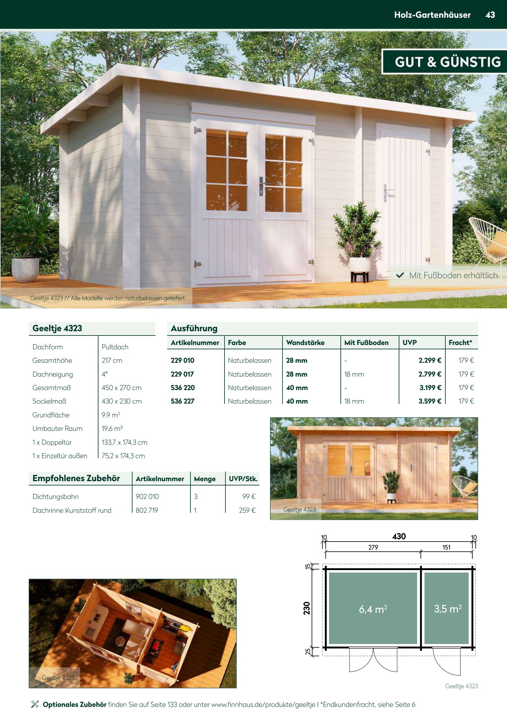 Holz-Gartenh&auml;user Optionales Zubeh&ouml;r