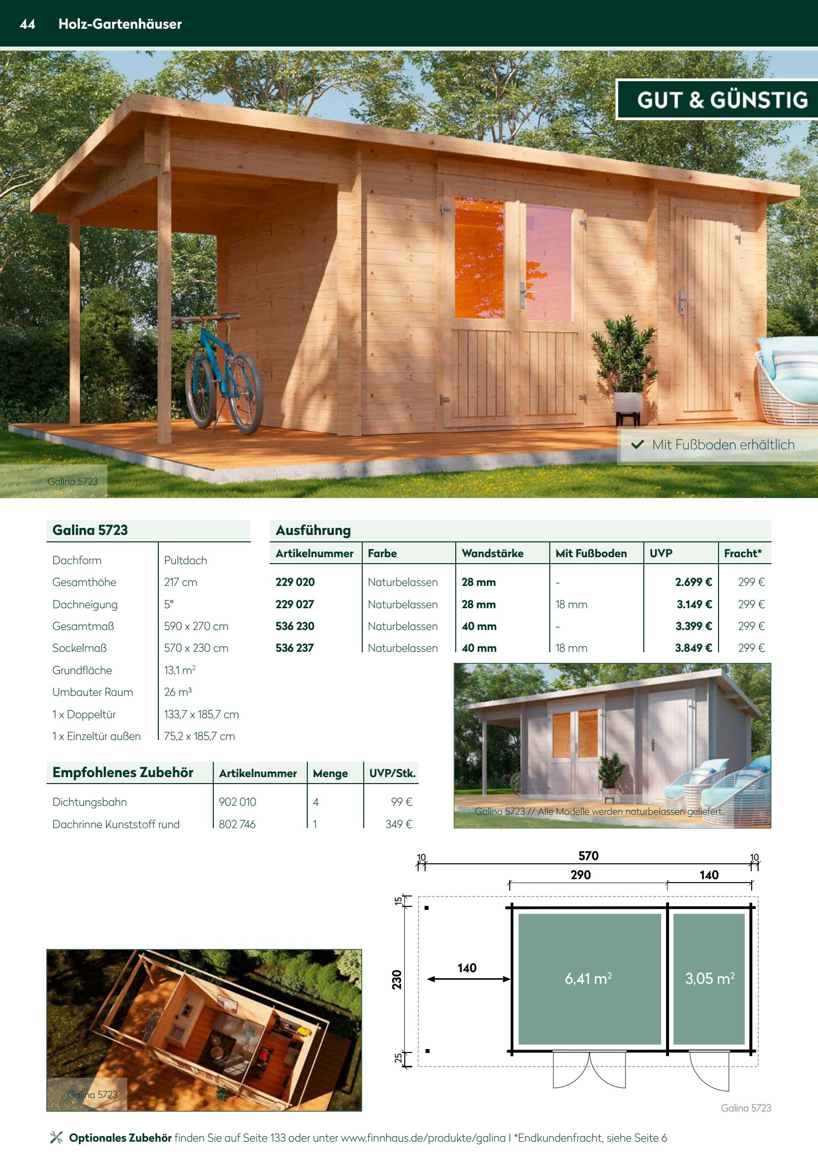 Holz-Gartenh&auml;user Optionales Zubeh&ouml;r