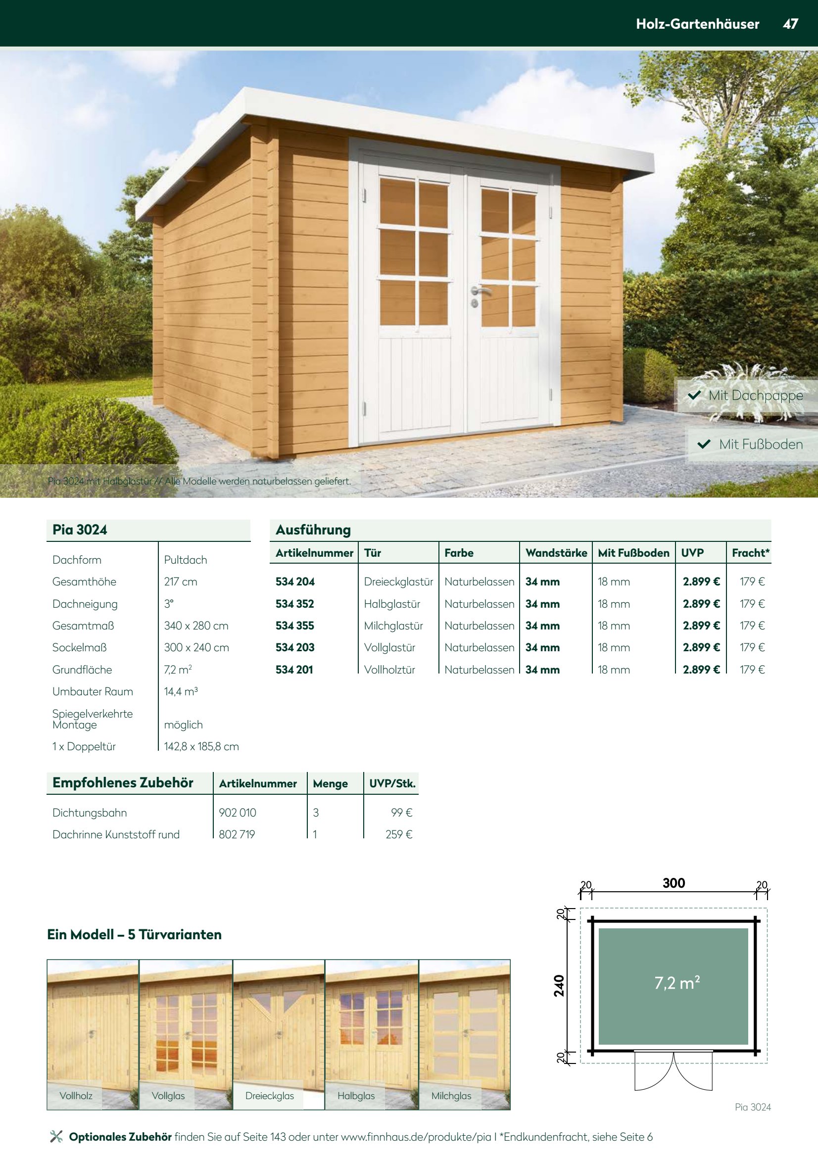 Holz-Gartenh&auml;user Optionales Zubeh&ouml;r