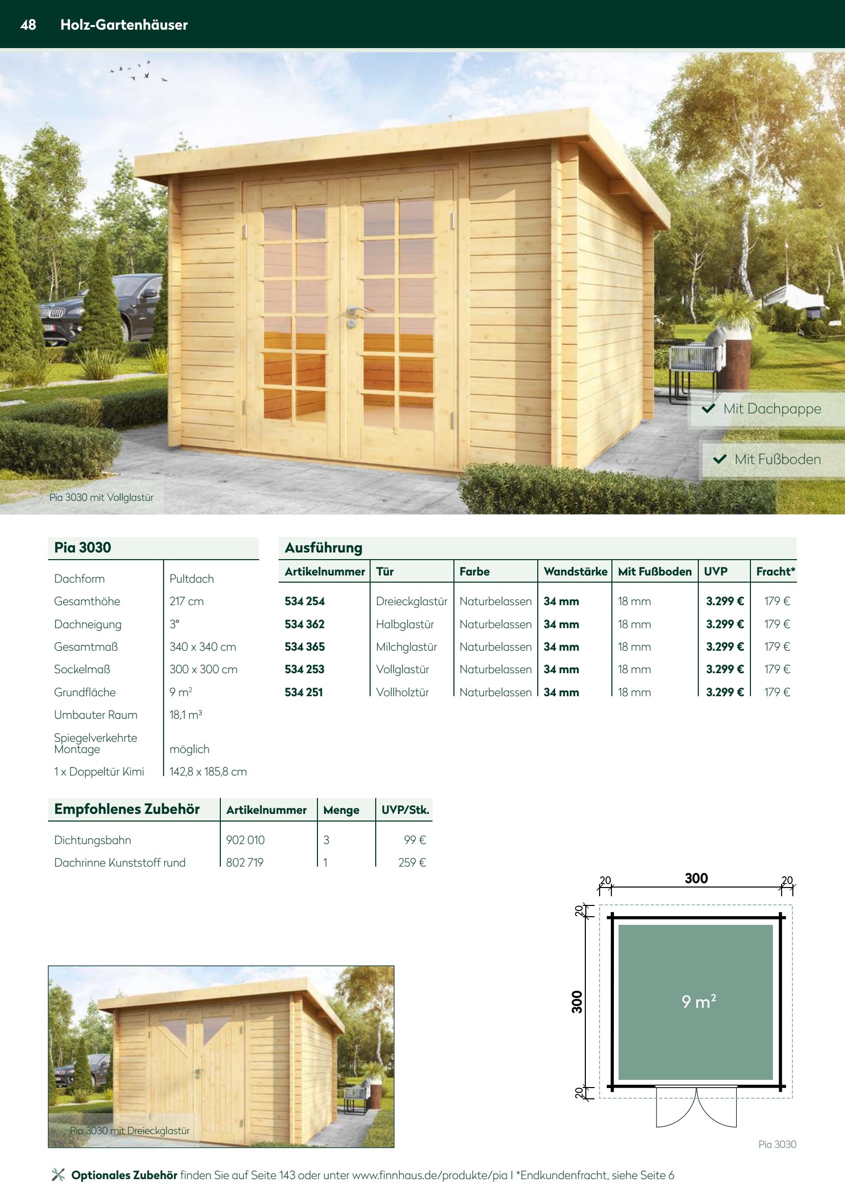 Holz-Gartenh&auml;user Optionales Zubeh&ouml;r