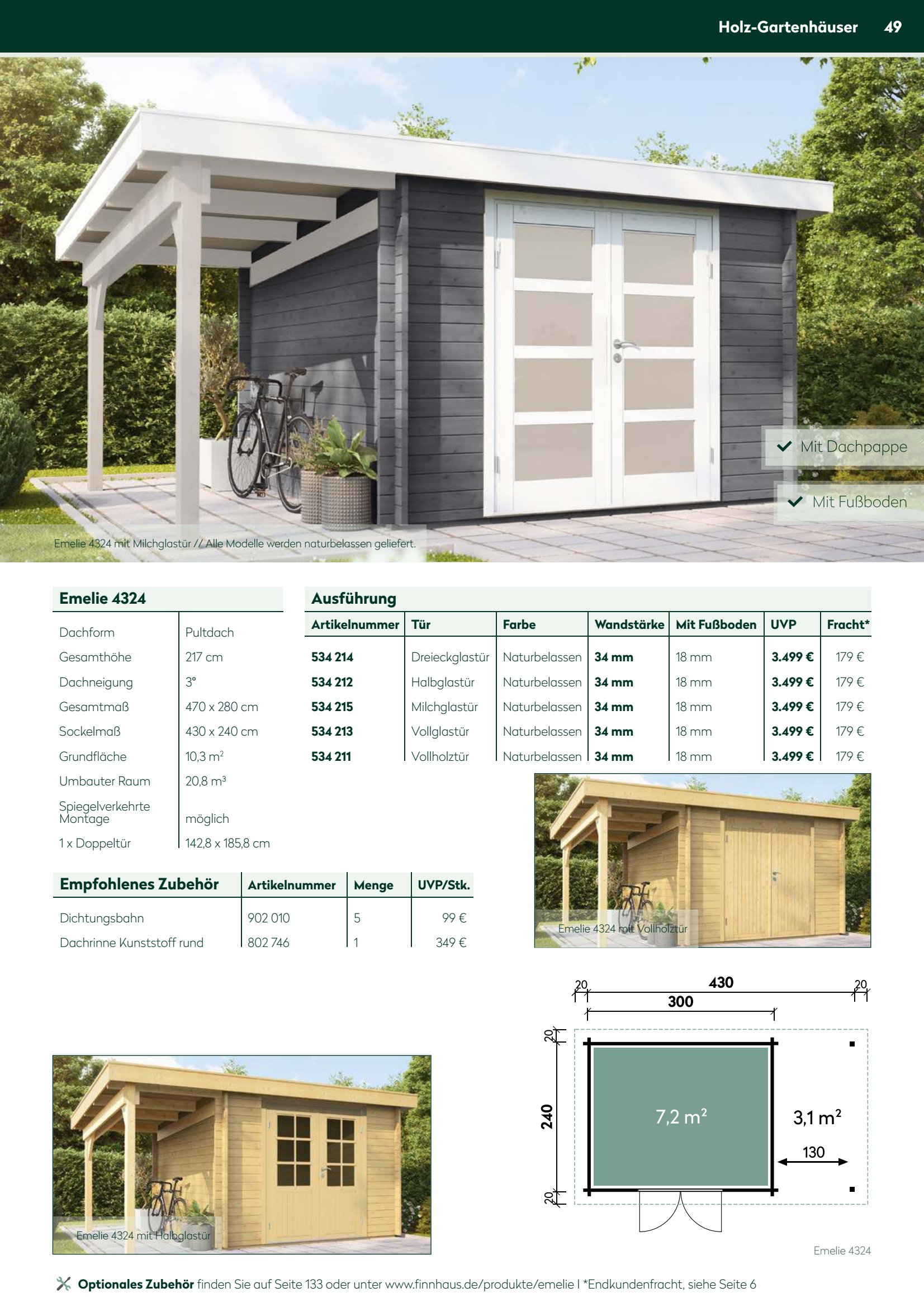 Holz-Gartenh&auml;user Optionales Zubeh&ouml;r