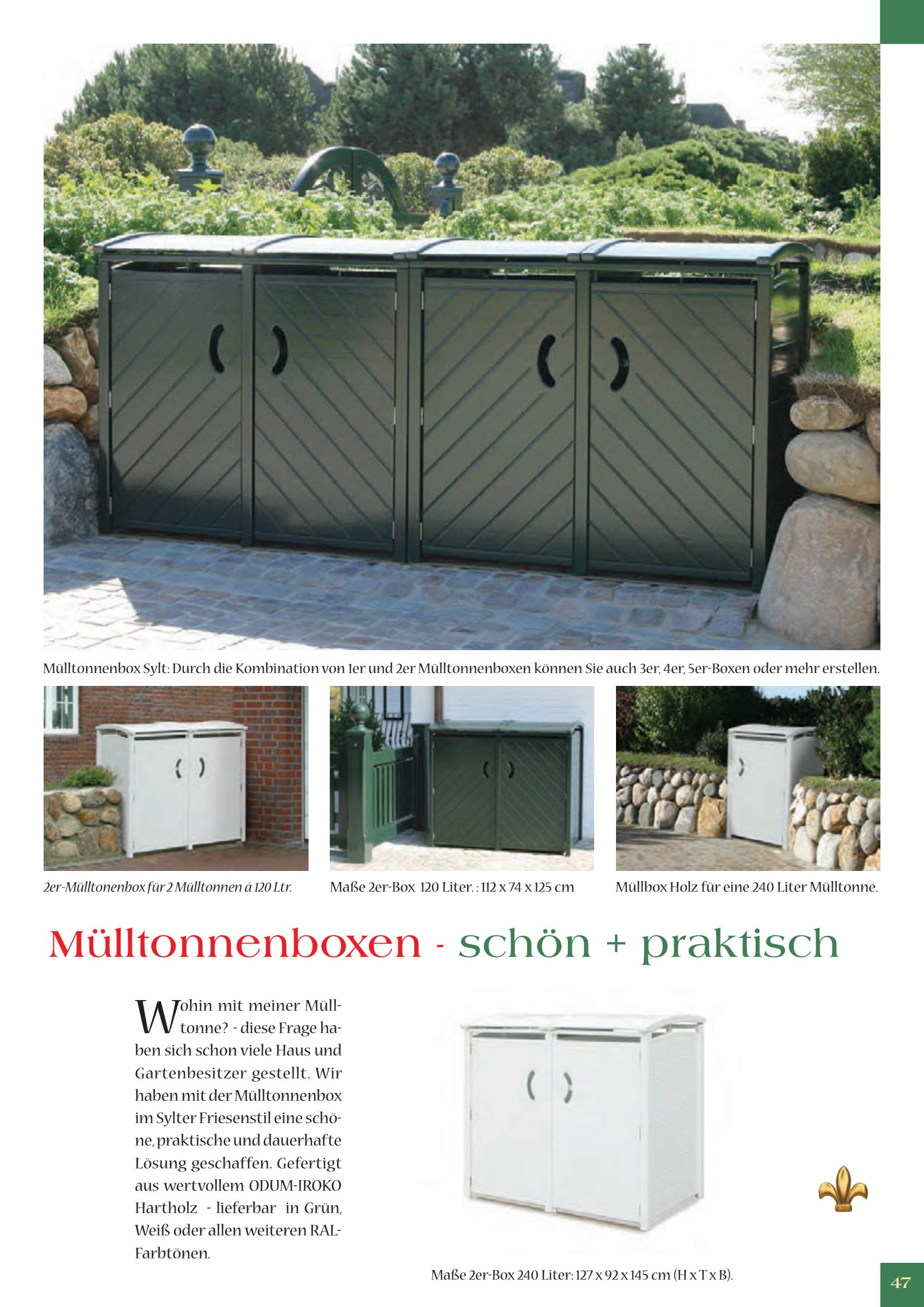 M&uuml;lltonnenboxen sch&ouml;n praktisch