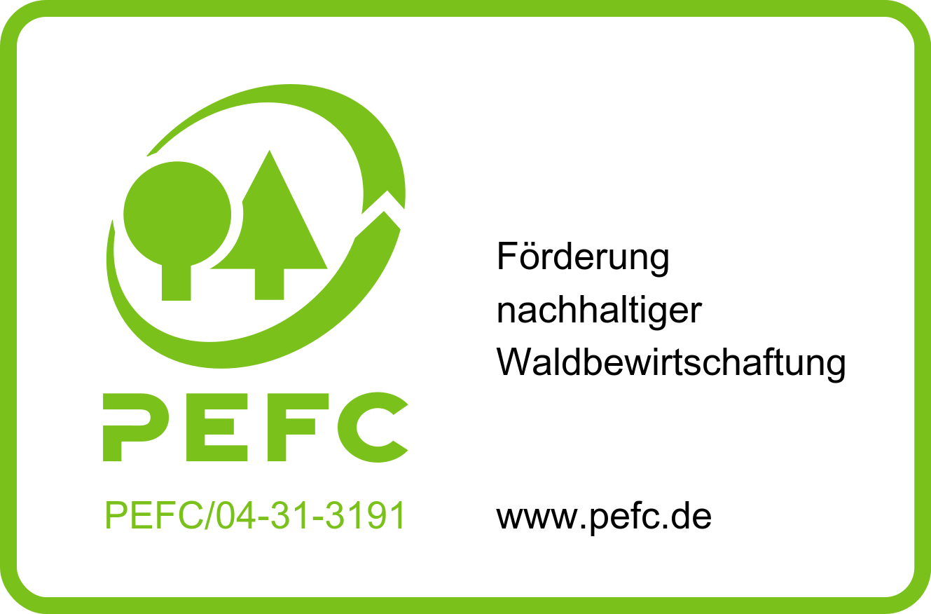 PEFC Label für zertifiziertes Bauholz von Peter Schlecht GmbH