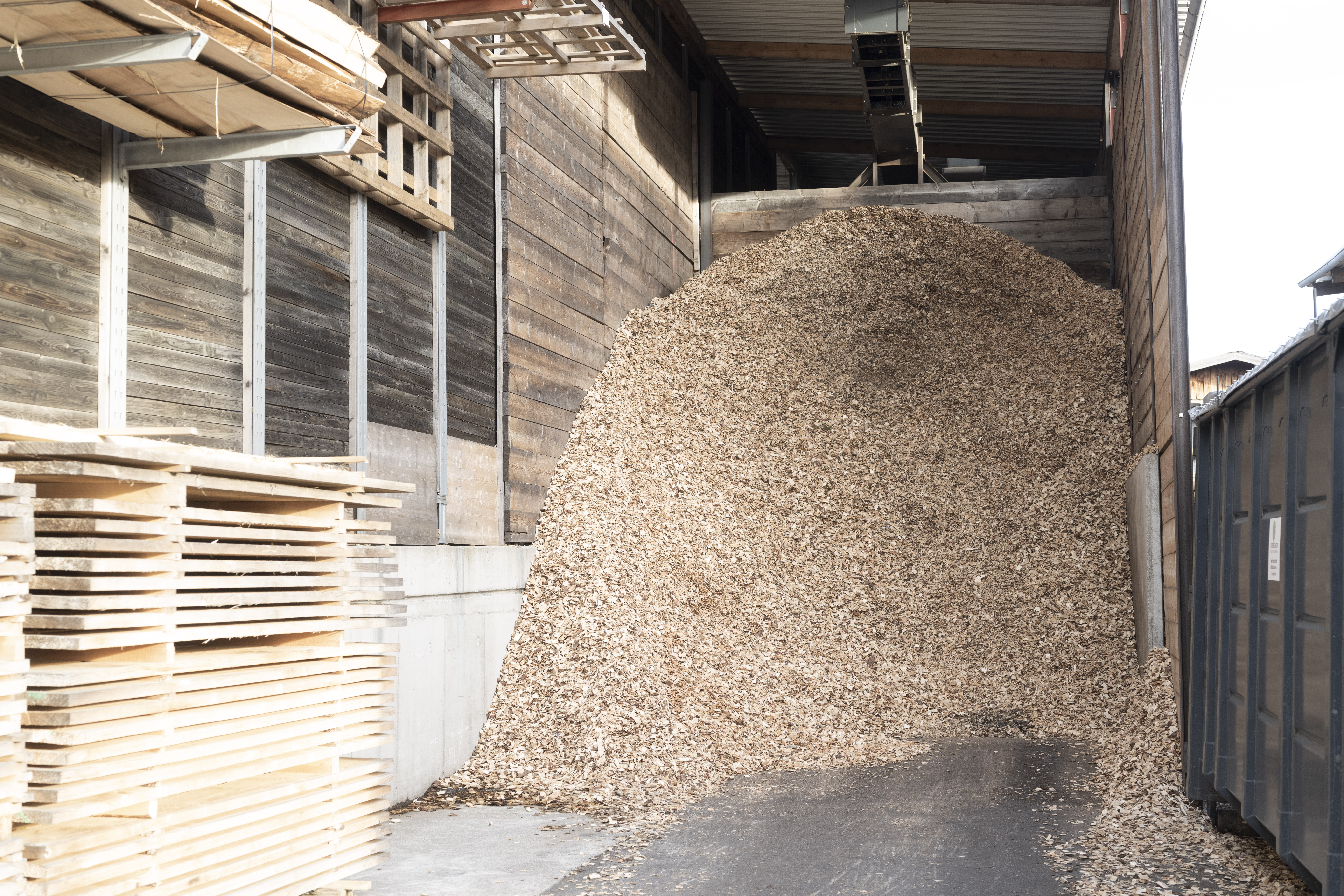 Hackschnitzelberg bei Peter Schlecht